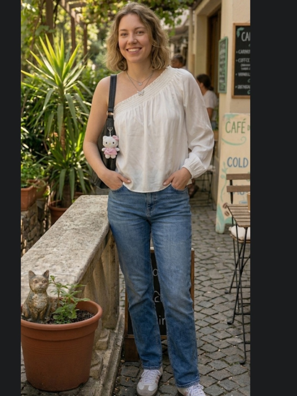 H&M White Off-Shoulder Blouse